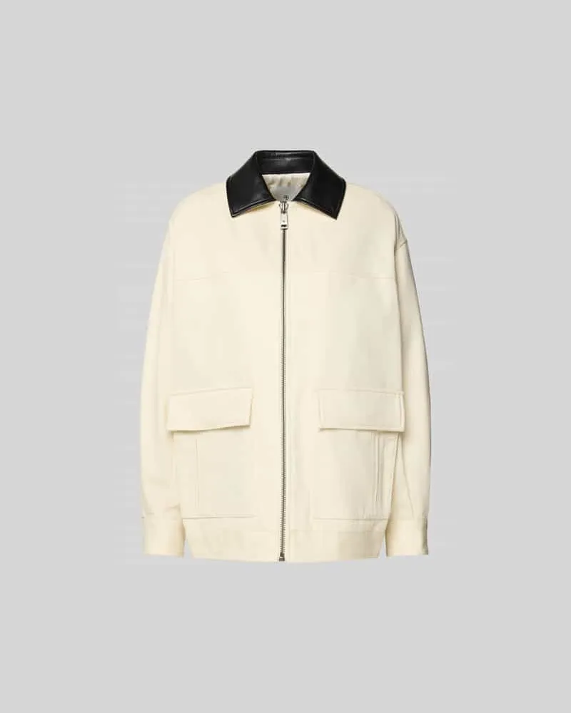 Anine Bing Relaxed Fit Jacke mit Umlegekragen Offwhite