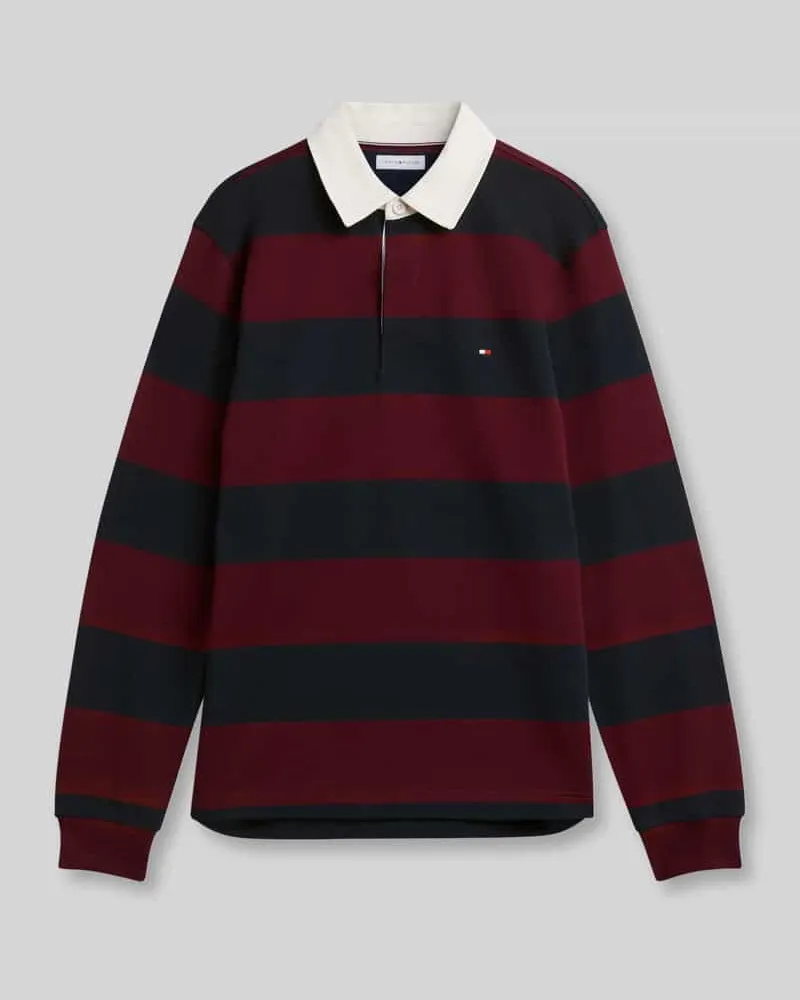 Tommy Hilfiger Relaxed Fit Sweatshirt aus reiner Baumwolle Bordeaux