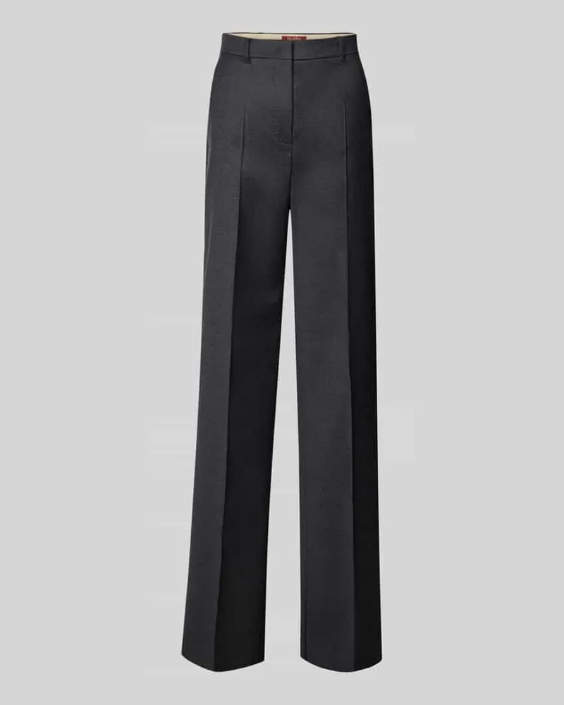 Max Mara Regular Fit Weite Hose aus Schurwoll-Mix Modell 'LAMBRO Dunkelgrau