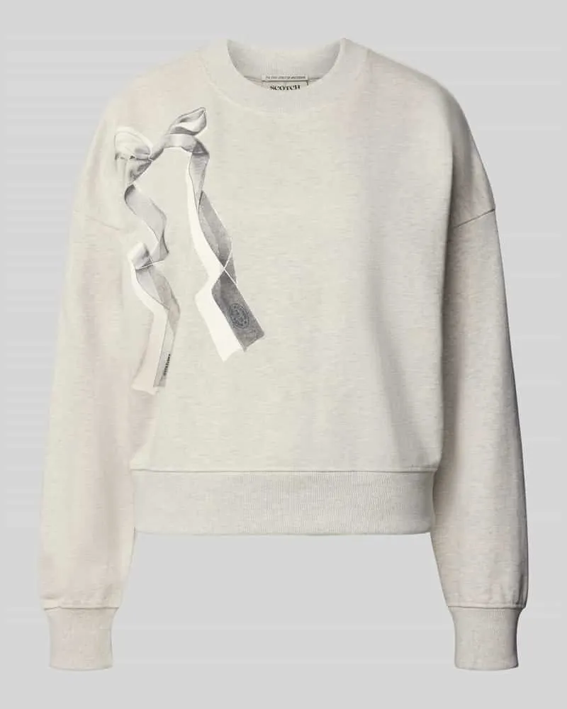 Scotch&Soda Sweatshirt mit Motiv-Print Hellgrau