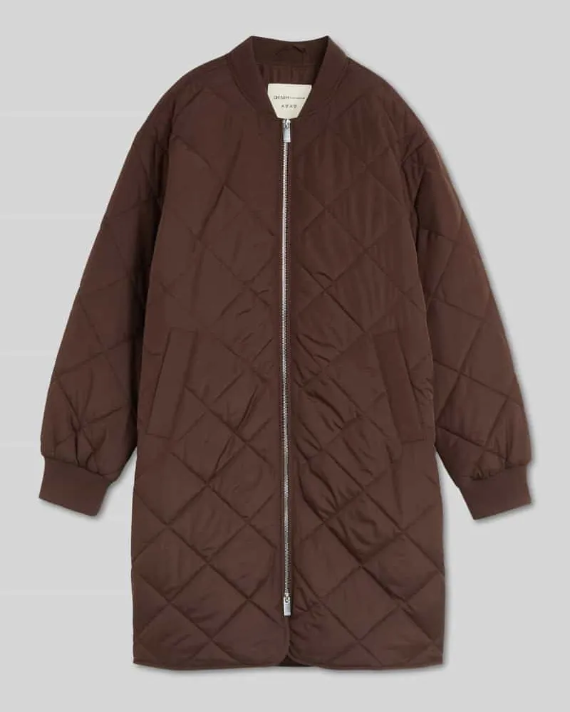 Tom Tailor Regular Fit Steppmantel mit College-Kragen Schoko