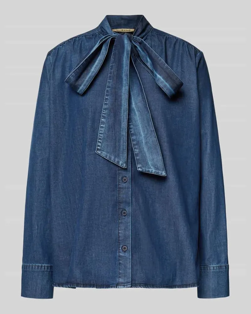 Smith & Soul Jeansbluse mit Schluppe und Knopfleiste Jeansblau