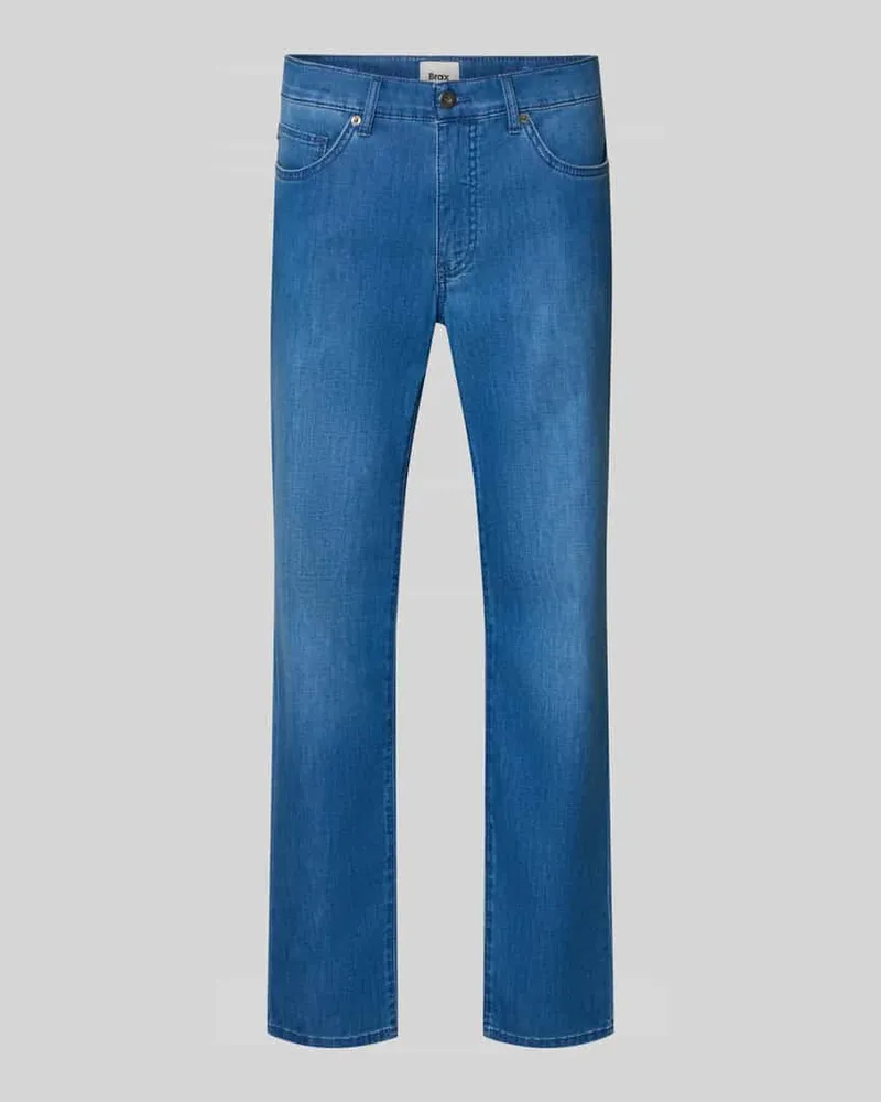 Brax Regular Fit Jeans im Used-Look Modell 'Cadiz Jeansblau