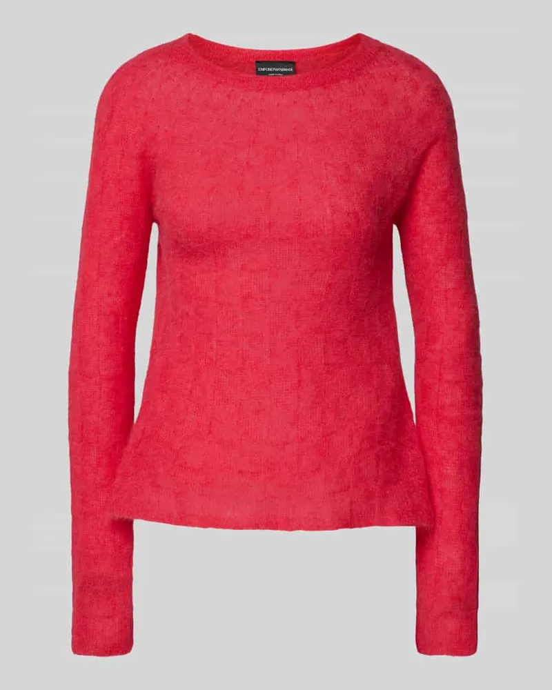 Emporio Armani Strickpullover aus Alpaka-Mix mit Strukturmuster Rot