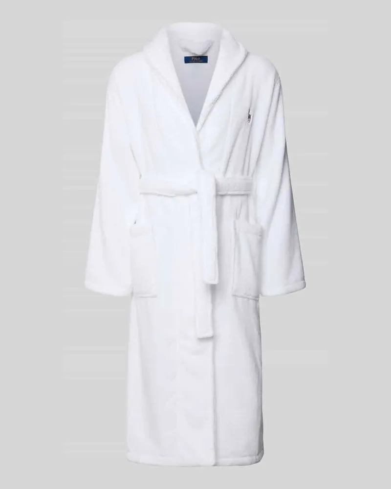 Ralph Lauren Bademantel mit Reverskragen Weiss