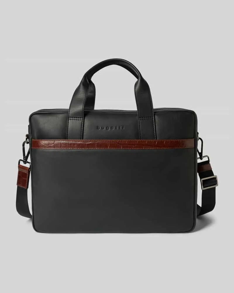 Bugatti Laptoptasche aus echtem Leder Modell 'Corso Deluxe Black