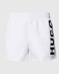 HUGO BOSS Badehose mit Label-Print Modell 'ABAS Weiss