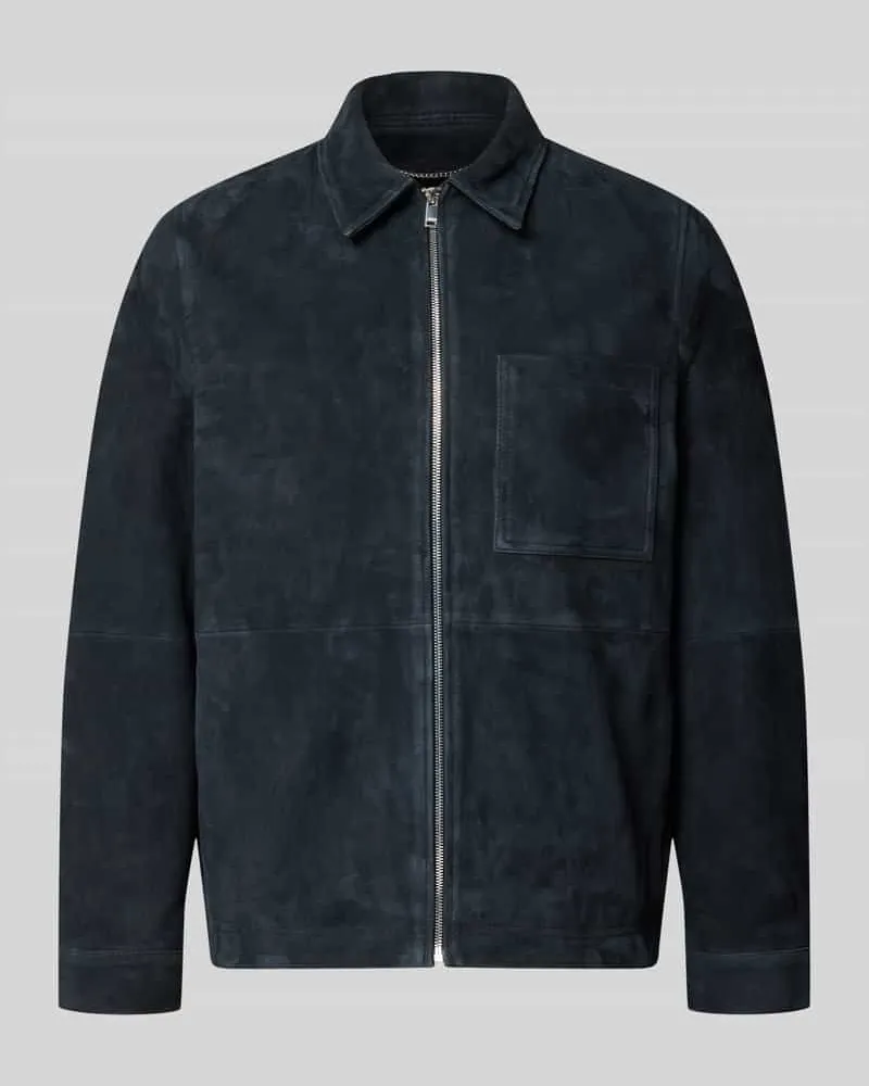 Drykorn Lederjacke mit Reißverschluss Modell 'JERSON Marine