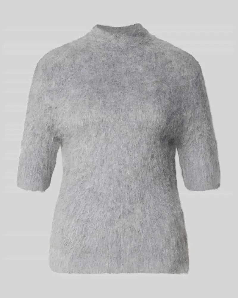 someday. Strickshirt aus Alpaka-Mix mit kurzem Stehkragen Hellgrau