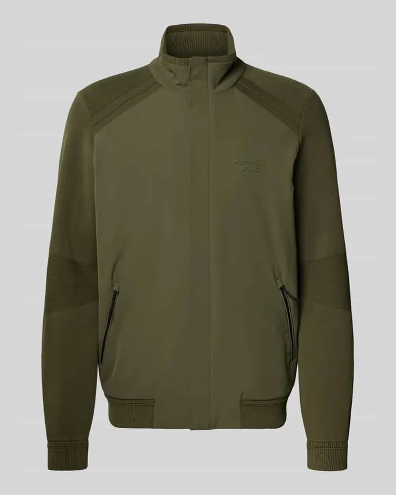 HUGO BOSS Regular Fit Blouson aus Modal-Mix mit Seiden-Anteil Modell 'SPIRIT70 Oliv