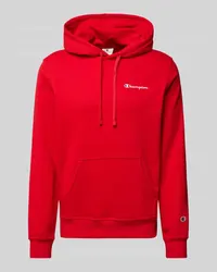 Champion Hoodie mit Label-Stitching Rot