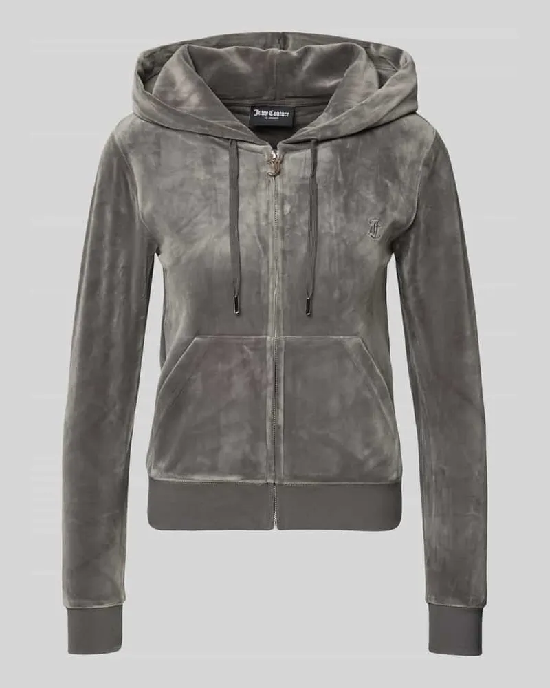 Juicy Couture Sweatjacke mit Label-Stitching Modell 'ROBERTSON Oliv