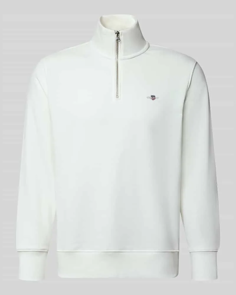 Gant Regular Fit Troyer aus Baumwoll-Mix Offwhite