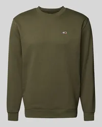 Tommy Hilfiger Regular Fit Sweatshirt mit Logo-Badge Oliv