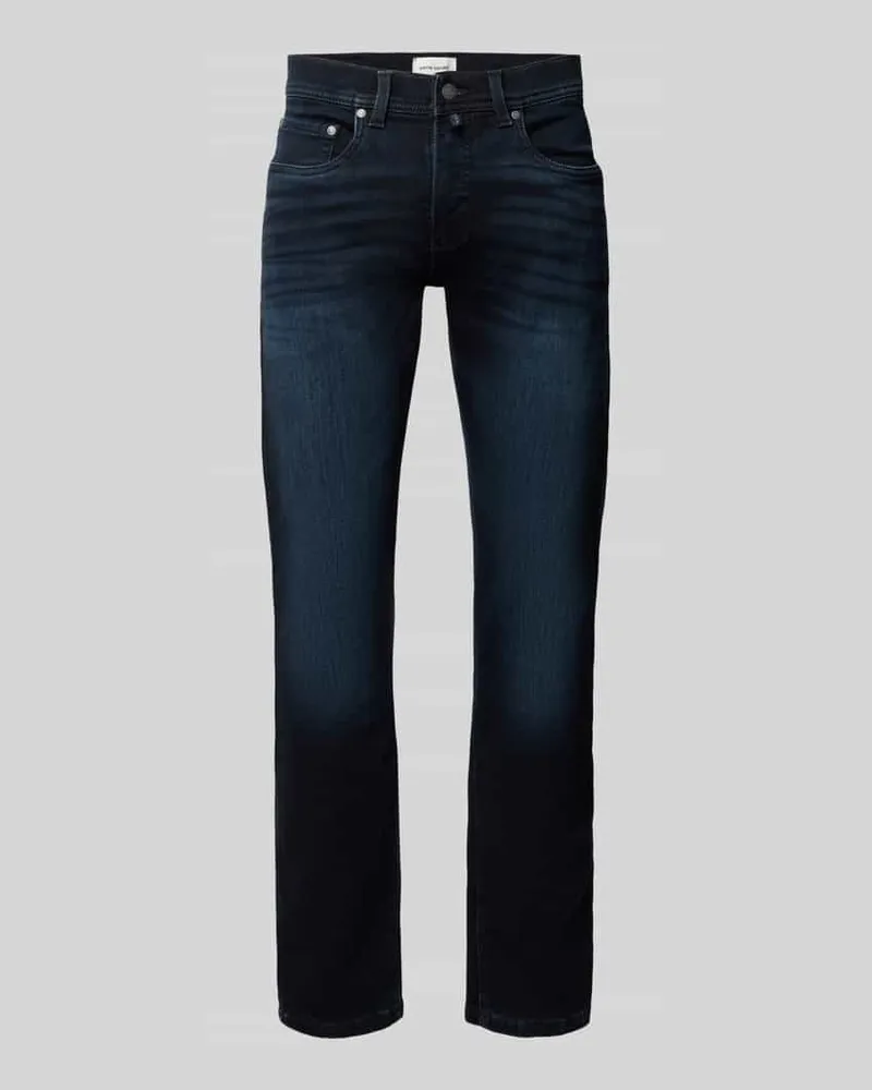 Pierre Cardin Slim Fit Jeans aus elastischem Baumwoll-Mix mit Viskose-Anteil Dunkelblau