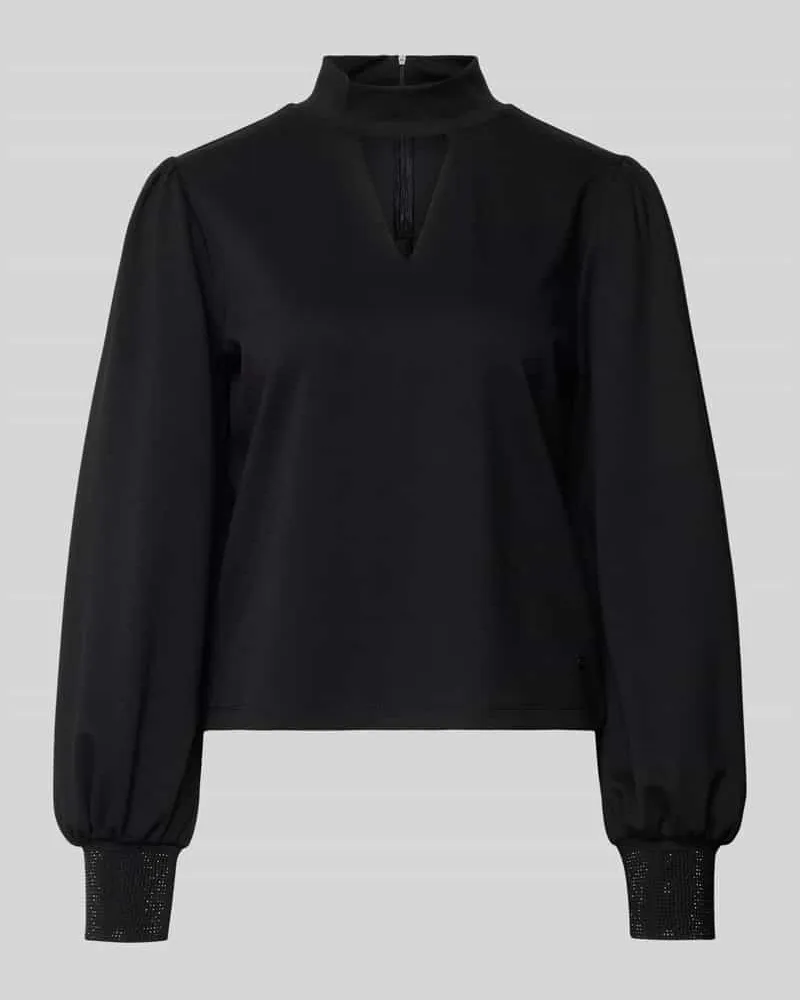 monari Sweatshirt mit Stehkragen und Cut Out Black
