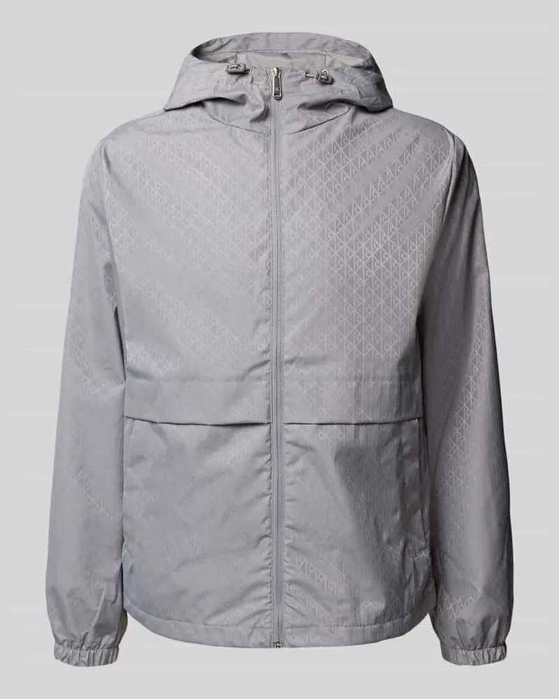 Calvin Klein Funktionsjacke mit Kapuze und Reißverschlusstaschen Silber