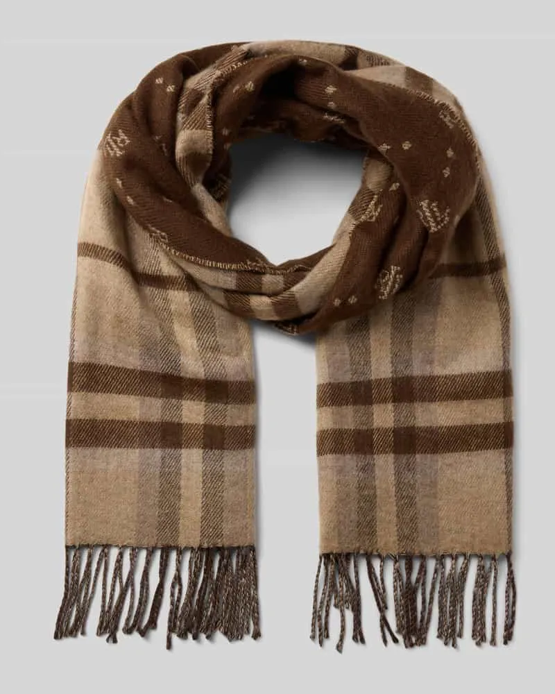 Ralph Lauren Schal mit Fransen Taupe