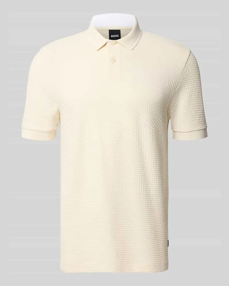 HUGO BOSS Regular Fit Poloshirt aus reiner Baumwolle Modell 'Parlay 82 Offwhite