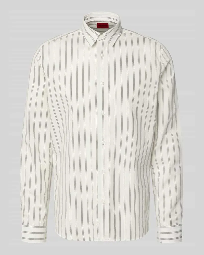 HUGO BOSS Straight Fit Freizeithemd aus reiner Baumwolle Modell 'Emero Weiss