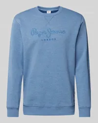 Pepe Jeans Sweatshirt mit Label-Stitching Modell 'Nouvel Blau