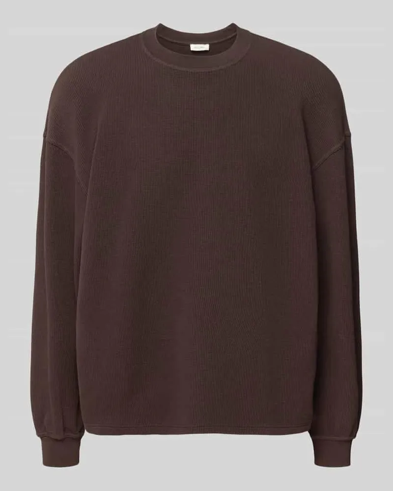 American Vintage Oversized Sweatshirt mit gerippten Abschlüssen Modell 'TOFFY Dunkelbraun