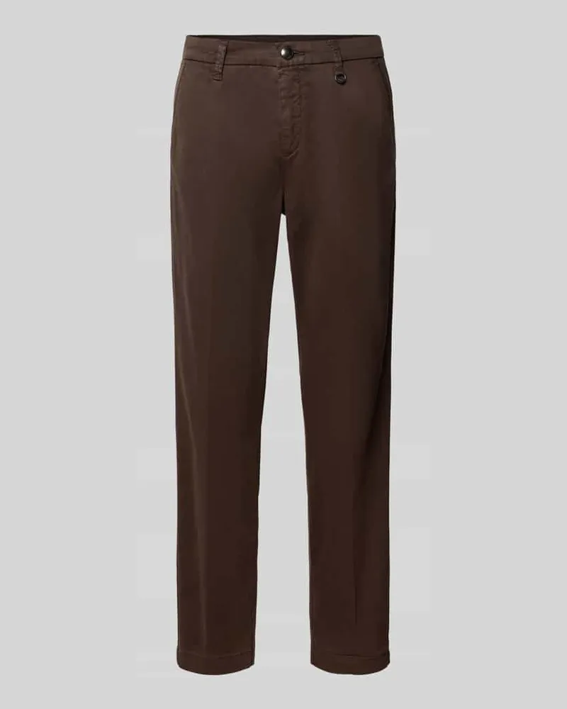MAC Jeans Chino mit Label-Detail Modell 'CHINO TURN UP Dunkelbraun
