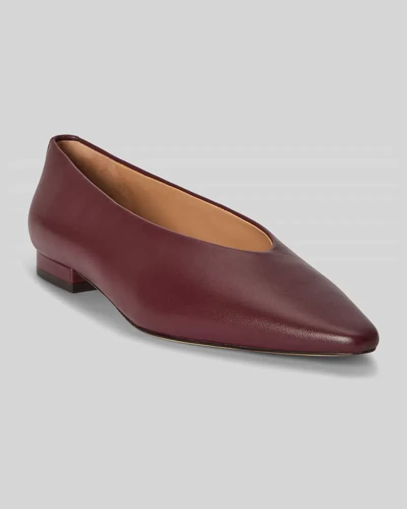 Ralph Lauren Ballerina aus echtem Rindsleder Bordeaux