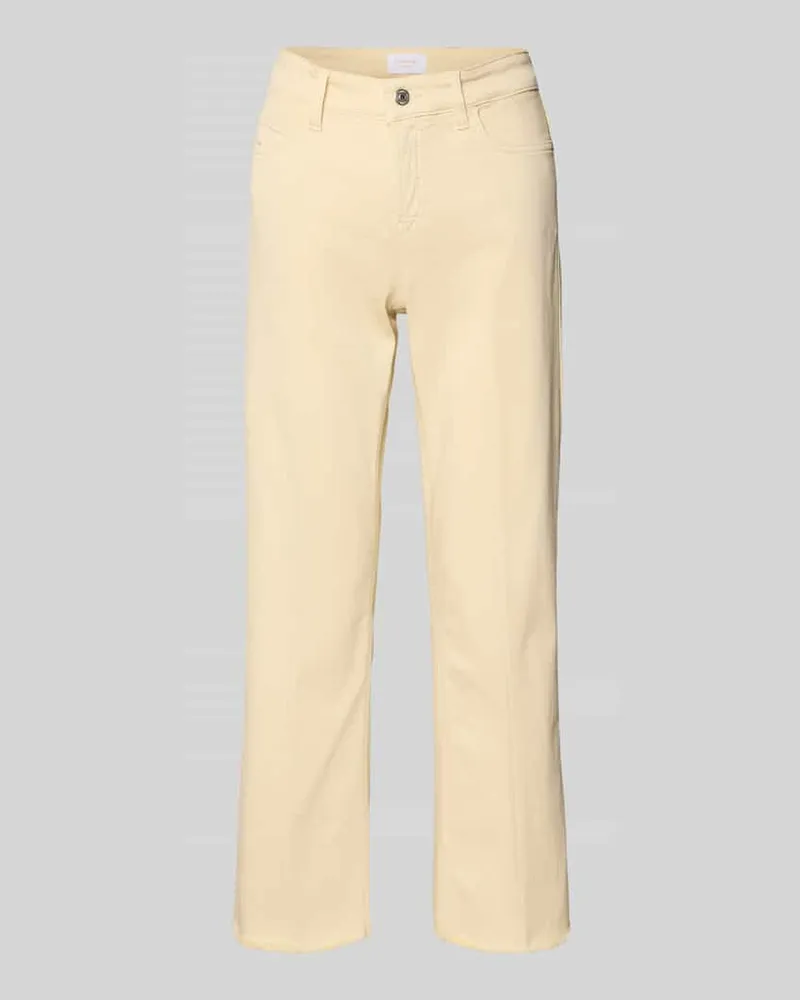 Cambio Jeans mit Fransen Modell 'FRANCESCA Hellgelb