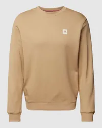 Scotch&Soda Sweatshirt mit Label-Patch Modell 'Essentials Beige