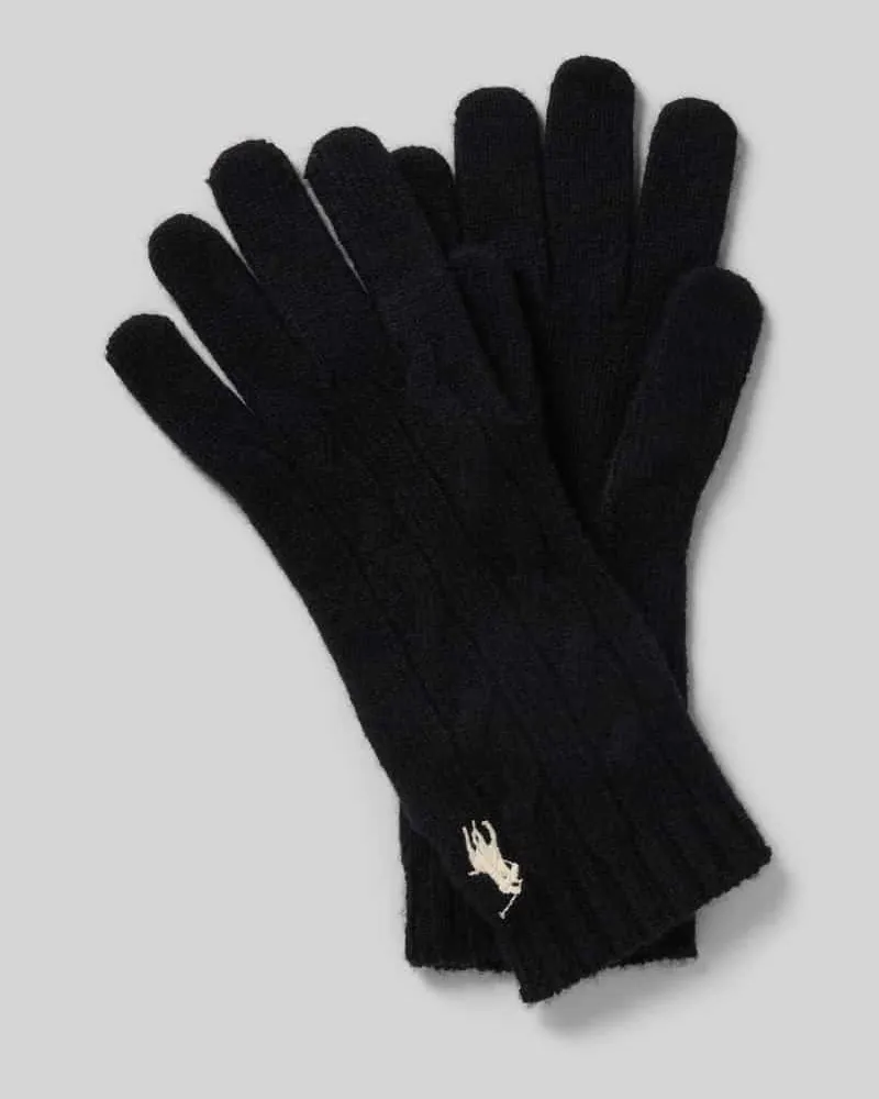 Ralph Lauren Wollhandschuhe mit Kaschmir-Anteil Black
