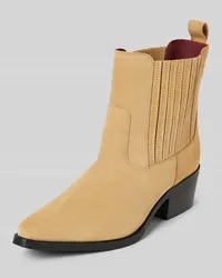 Tommy Hilfiger Lederstiefeletten mit Label-Applikation Beige