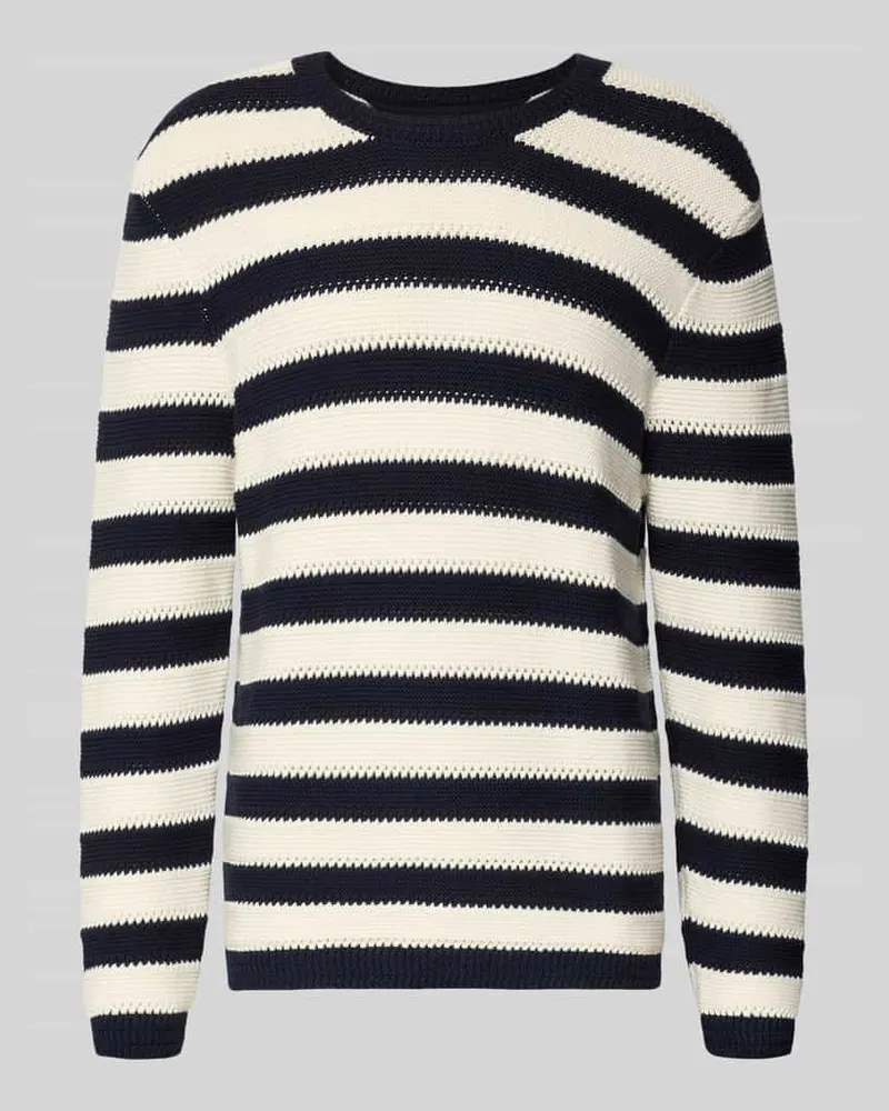 Tommy Hilfiger Regular Fit Strickpullover aus reiner Baumwolle Dunkelblau