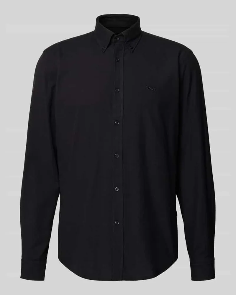 HUGO BOSS Regular Fit Freizeithemd aus Oxford-Baumwolle Modell 'RICKERT Black