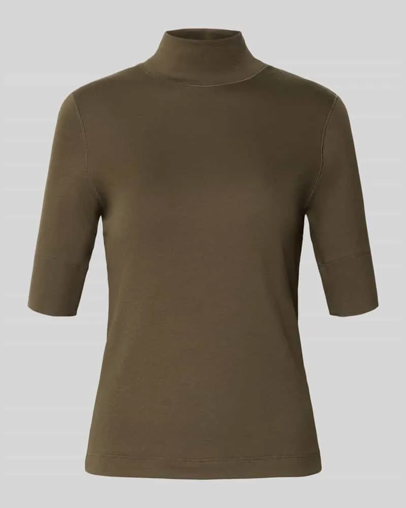 Marc Cain T-Shirt mit Stehkragen Khaki