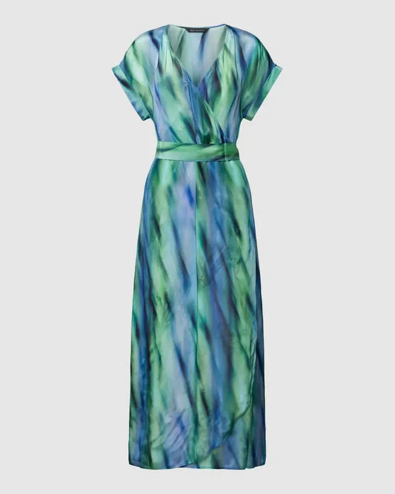 Armani Exchange Wickelkleid mit Allover-Muster Blau