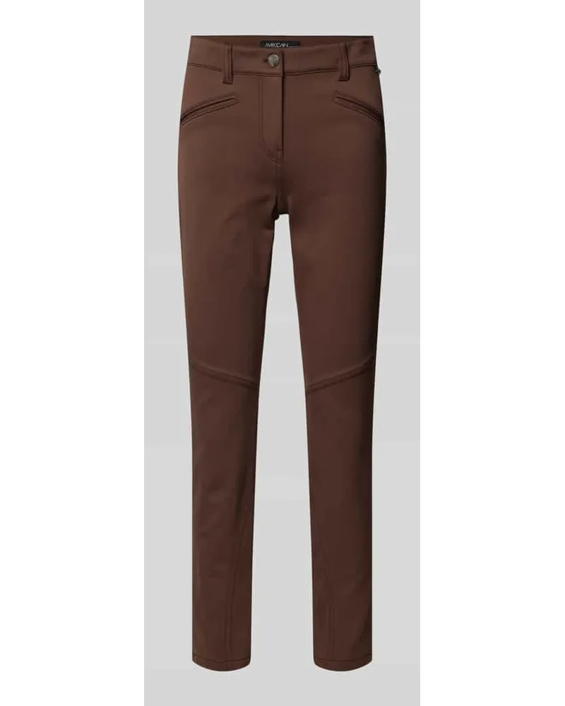 Marc Cain Slim Fit Hose mit Ziernähten Dunkelbraun