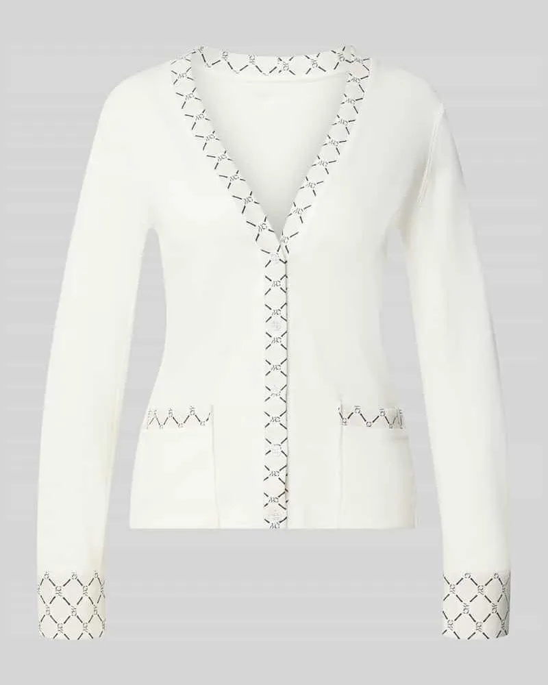 Marc Cain Cardigan mit V-Ausschnitt und Knopfleiste Offwhite