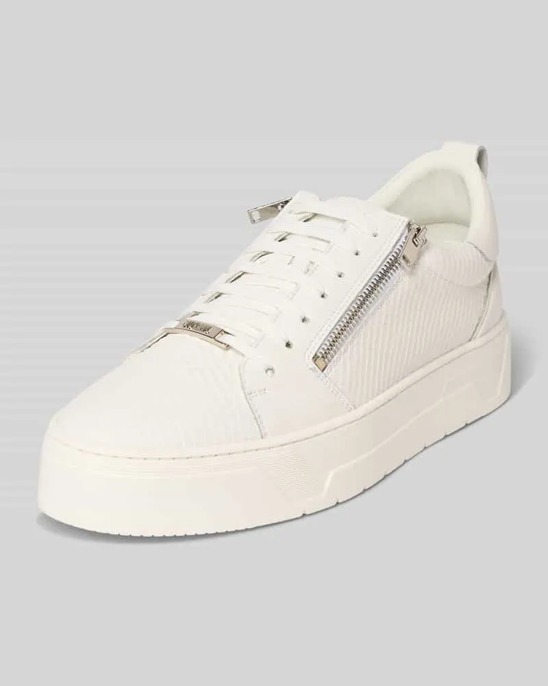 Antony Morato Ledersneaker mit Reißverschluss Weiss