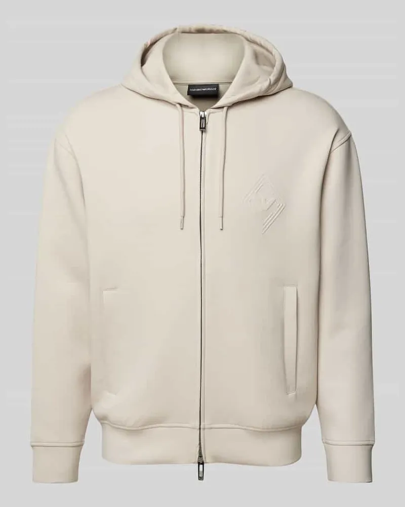 Emporio Armani Sweatjacke mit Zweiwege-Reißverschluss Offwhite