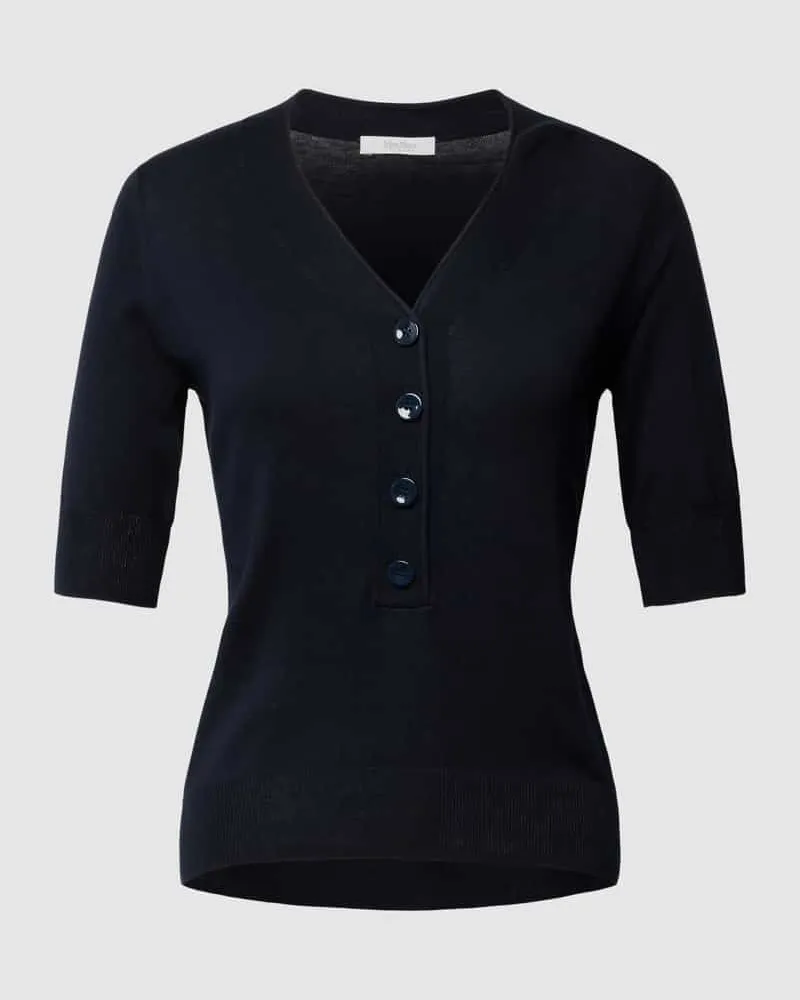 Max Mara Strickshirt aus Seiden-Mix Modell 'PEPSI Dunkelblau