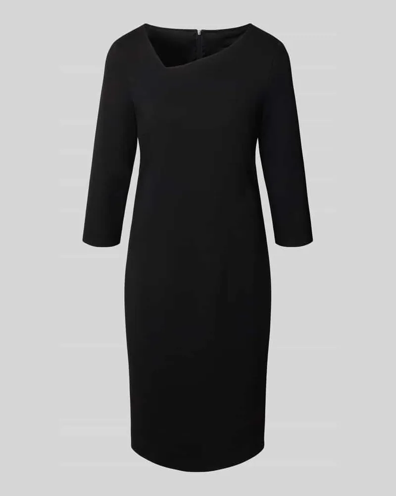 windsor. Kleid mit asymmetrischem Ausschnitt und 3/4-Arm Black