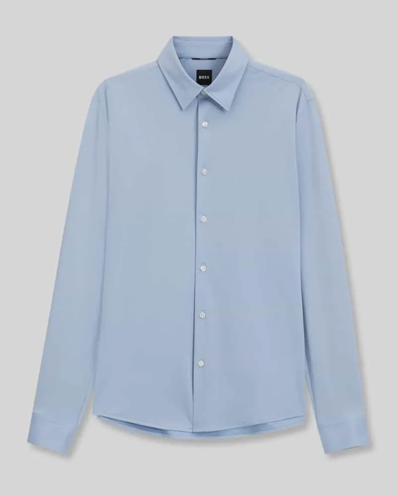 HUGO BOSS Slim Fit Businesshemd mit Kentkragen Hellblau