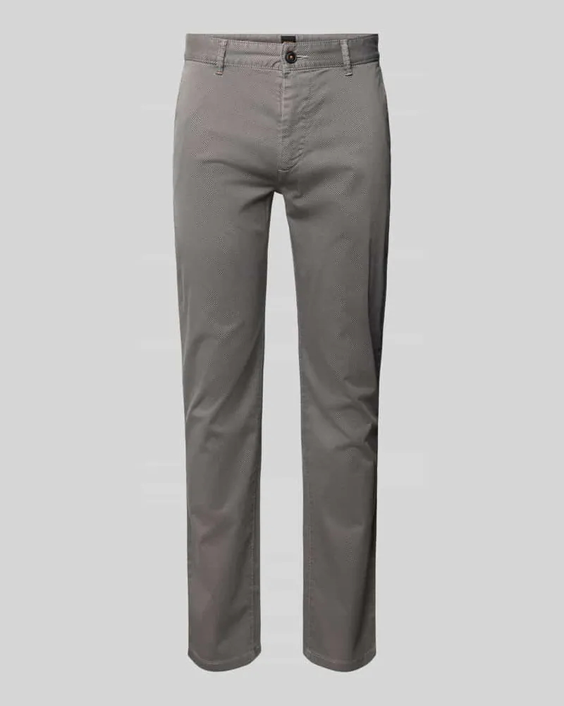 HUGO BOSS Slim Fit Chino mit Gürtelschlaufen Silber