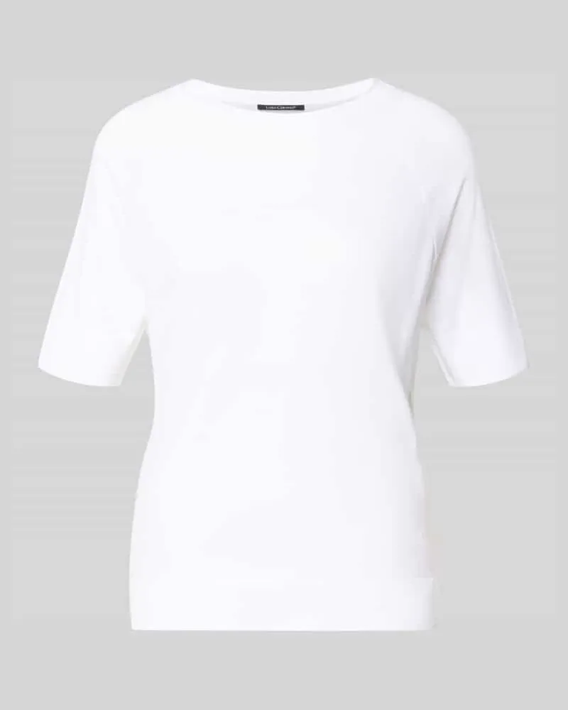 Luisa Cerano T-Shirt aus Lyocell-Baumwoll-Mix mit Rundhalsausschnitt Weiss