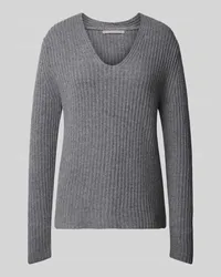 (THE MERCER) N.Y. Strickpullover aus Kaschmir mit V-Ausschnitt Mittelgrau