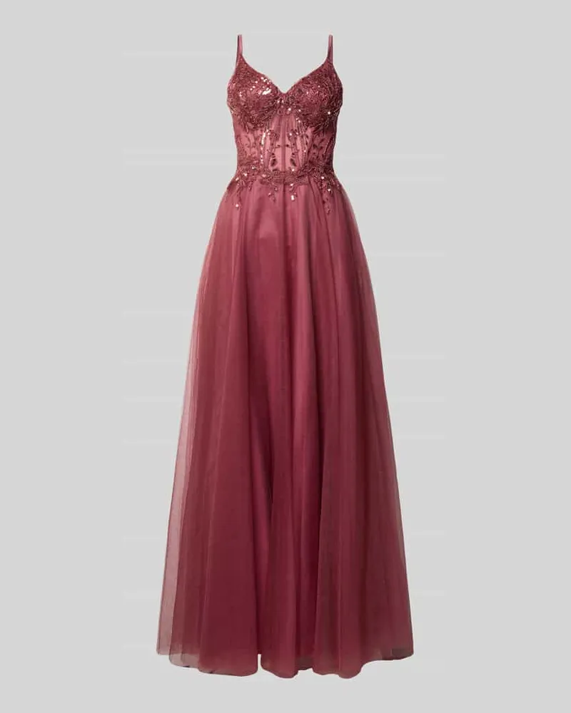LUXUAR Abendkleid mit Herz-Ausschnitt Rot