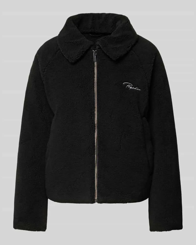 PEGADOR Jacke aus Teddyfell mit Label-Stitching Modell 'LAJA Black