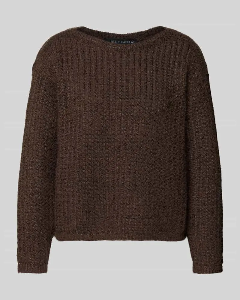 Betty Barclay Strickpullover mit Rundhalsausschnitt Dunkelbraun