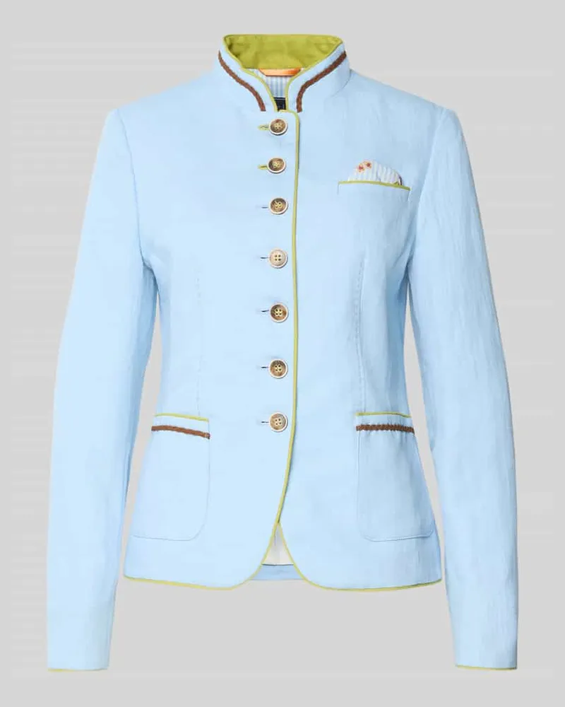 White Label Slim Fit Blazer aus Leinen-Baumwoll-Mix Bleu